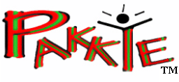 Welcome to Pakkie.com logo is the word pakkie with the letters in the colors of black, green, and red-orange.  This image is trademarked.
